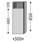 SA Mittelschrank rechts 3way (UM131) 850x300x345 Eiche-Nordic