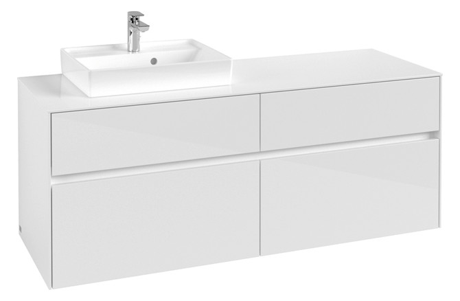V&B Waschtischunterschrank Collaro 140x54,8x50cm, Waschtisch links, glossy white V&B Waschtischunterschrank Collaro 140x54,8x50cm, Waschtisch links, glossy white
