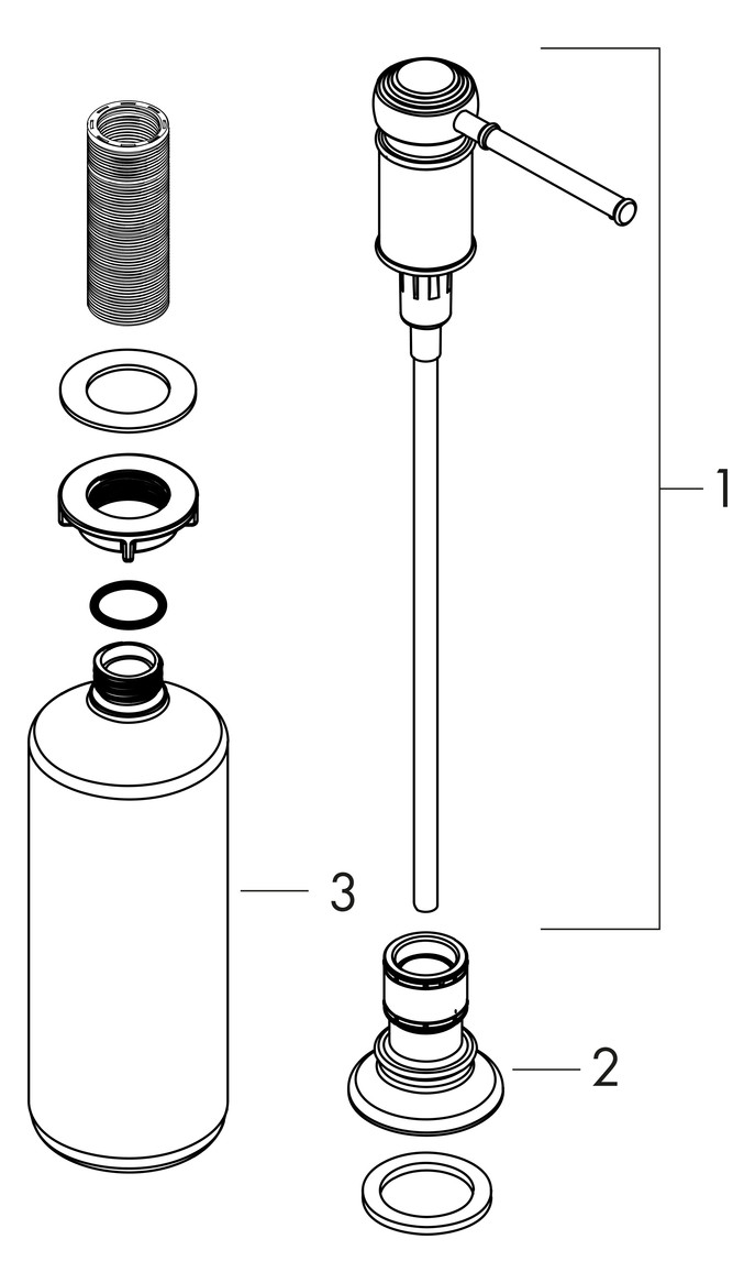 hansgrohe Spülmittelspender Einbauversion, Ausladung 91mm, chrom
