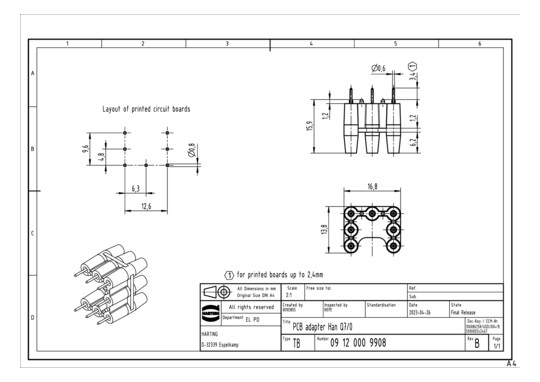 HART Leiterplatten Adapter H 09120009908 