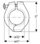 Geberit Fixpunktbefestigung FlowFit 32 mm, Breite 56 mm, 1-teilig