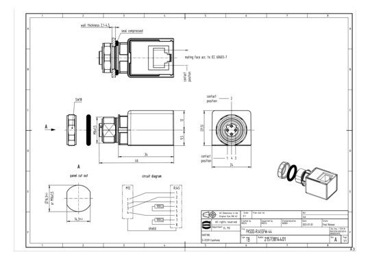HART Adapter M12 RJ45 Cat 5a 21033814401 