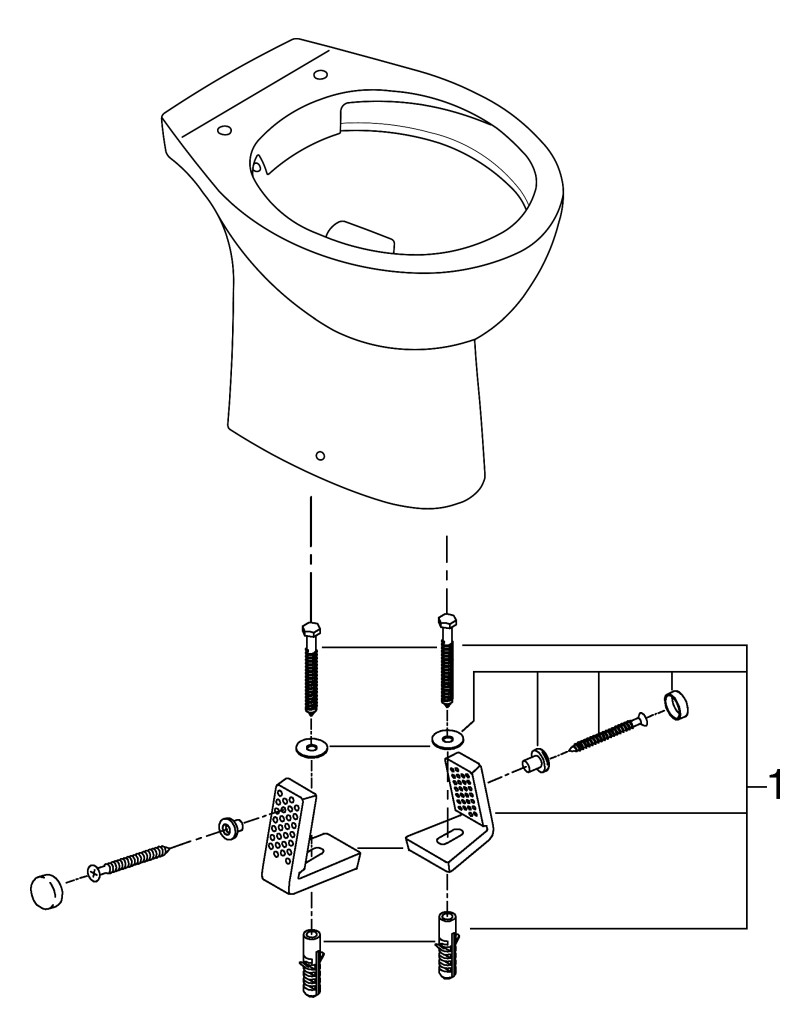 GROHE Stand-Tiefspül-WC Bau Keramik spülrandlos, Abgang waagerecht, alpinweiß