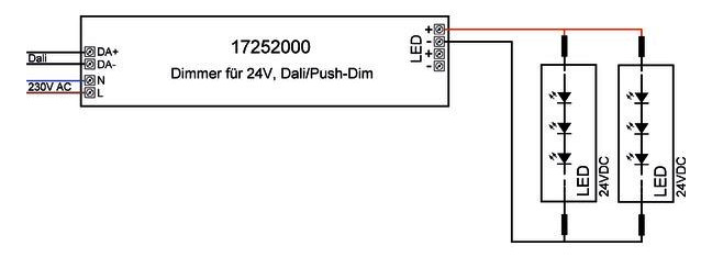LED-Steuerung 1-150W 24V IP20 DALI stat Kstgeh Dimmung DALI 290x45x31mm