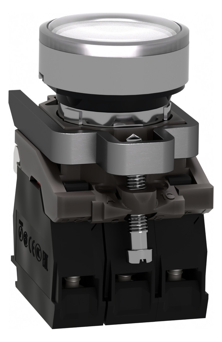 Drucktaster 1f ws rnd Ø22,5mm 1S 1Ö IP66 fl Geeignet für Beleuchtung Tastend