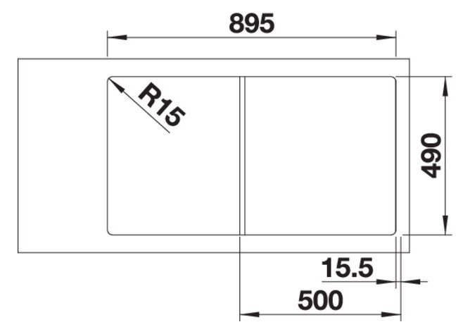 Blanco Spüle AXIA III 5 S SILGRANIT 91,5 x 51 cm, felsgrau, reversibel, mit Holzschneidbrett
