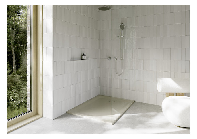 Duschwanne BetteUltra 1260 120x90x3,5cm, Glasur, Mini-Wannenträger, beige