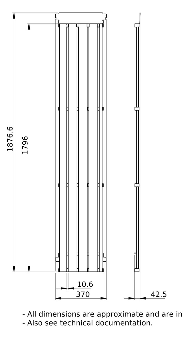 Trennwand Schrank ST 110mm 400mm RAL9003
