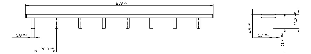 Sammelschiene 80A lamelliert Flexibel 214x3,5x13mm
