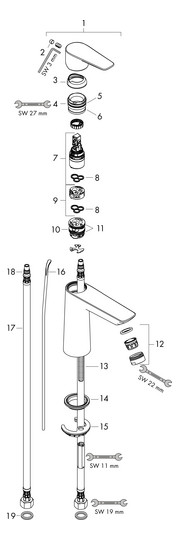 hansgrohe Waschtisch-Einhebelmischer 110 Talis E EcoSmart plus mit Zugstangen-Ablaufgarnitur, 3,5 l/min, chrom