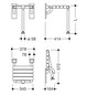 HEWI Klappsitz 801 345 x 408 mm, felsgrau, mit Bodenstütze, breitem Puffer