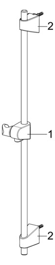 HANSA Brausestangen-Set HANSABASICJET 764 mm, Handbrause dreistrahlig, Seifenschale, chrom, d&#x3D; 18mm