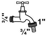 Bild MS Auslaufventil Knebelgriff, Chrom, 3/4 ""AG x 1""AG x 3/4""T - KIRCHHOFF-1