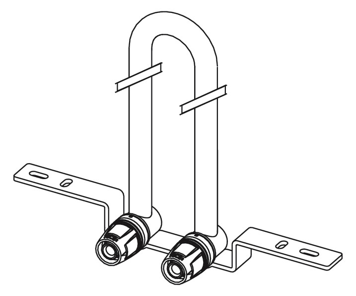 TECE Heizkörper-Montagegarnitur TECElogo Push 16 x 15 mm Cu, vernickelt, Wandmontage, für Ventil-Kompakt-Heizkörper