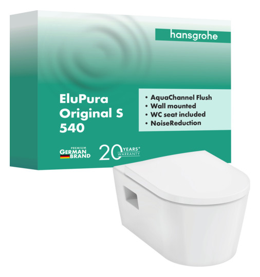 hansgrohe Wand-WC EluPura Original S mit WC-Sitz, weiß, ohne HygieneEffect und SmartClean