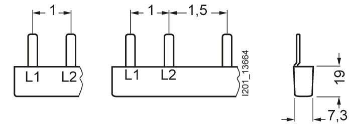 Phasenschiene 3ph 18mm 209,5mm 16qmm 80A Stift Isoliert Phasenschiene 3ph 18mm 209,5mm 16qmm 80A Stift Isoliert