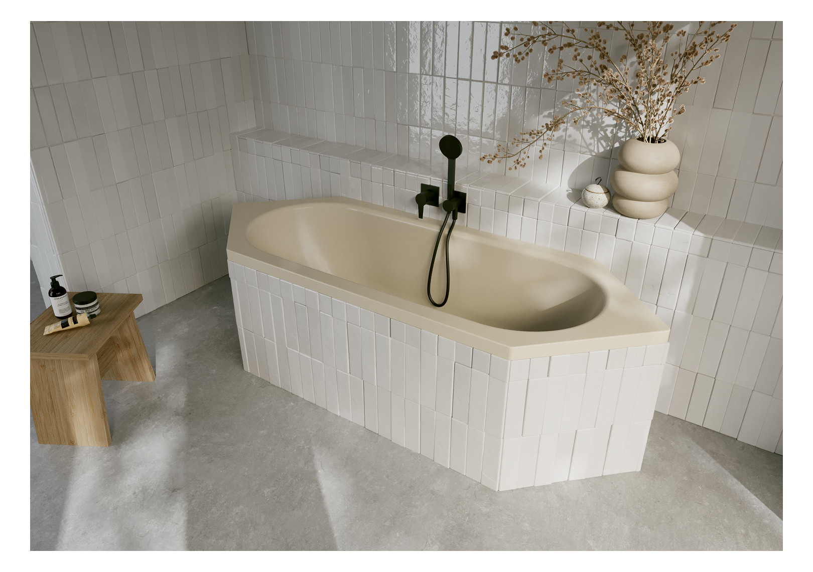 6-Eck-Badewanne BetteStarlet 2080 210x80x42cm, 1 Griff, jasmin