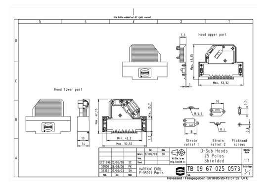HART Winkelgehäuse 25-polig  09670250573 