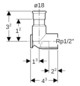 Geberit Gas-Anschlusswinkel Mapress 90Grad, Kupfer, Ø 18 mm x Rp 1/2, Länge 43 mm