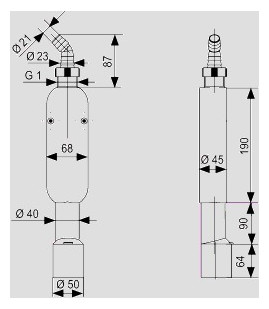 Sanit Aufputzgeruchsverschluss Abgang 40/50mm, G 3/4 - G 1 x 40/50 mm, Kunststoff