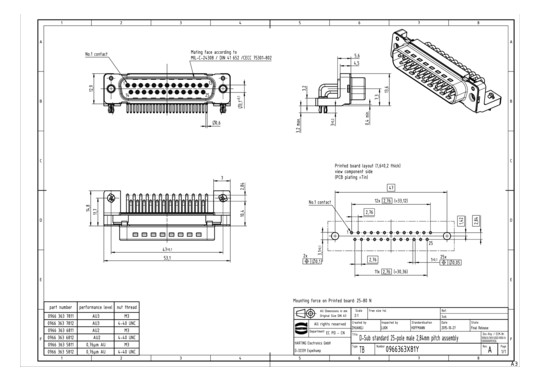 HART DSUB SV MA SSDP ANG73-  09663636812 