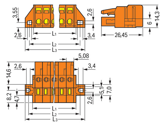 Verbindungsklemme 21p or Serie 231 16A 0,08-2,5qmm Thermopl 5,08mm Federzugans