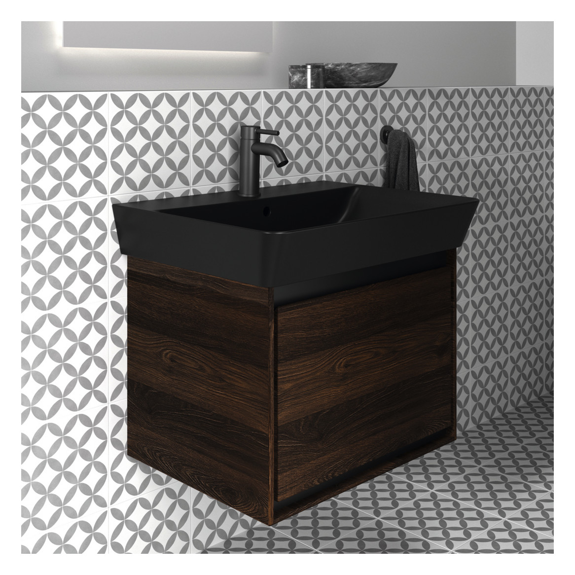 Ideal-Standard Möbelwaschtisch-Unterschrank Connect Air 53 x 40,9 x 40 cm, Nussbaum Dekor