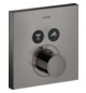 hansgrohe Fertigmontageset ShowerSelect UP-Thermostat, 2 Verbraucher, eckig, polished black chrome