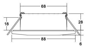 LED-Einbaustrahler 4,5W 2700-4000K 510lm Konv sw 1LED Alu IP44 mt RF:hochglänzend