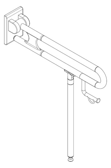 Normbau Stützklappgriff Nylon Care 800mm, 725 mm, Bodenstütze, Papierrollenhalter, schwarz