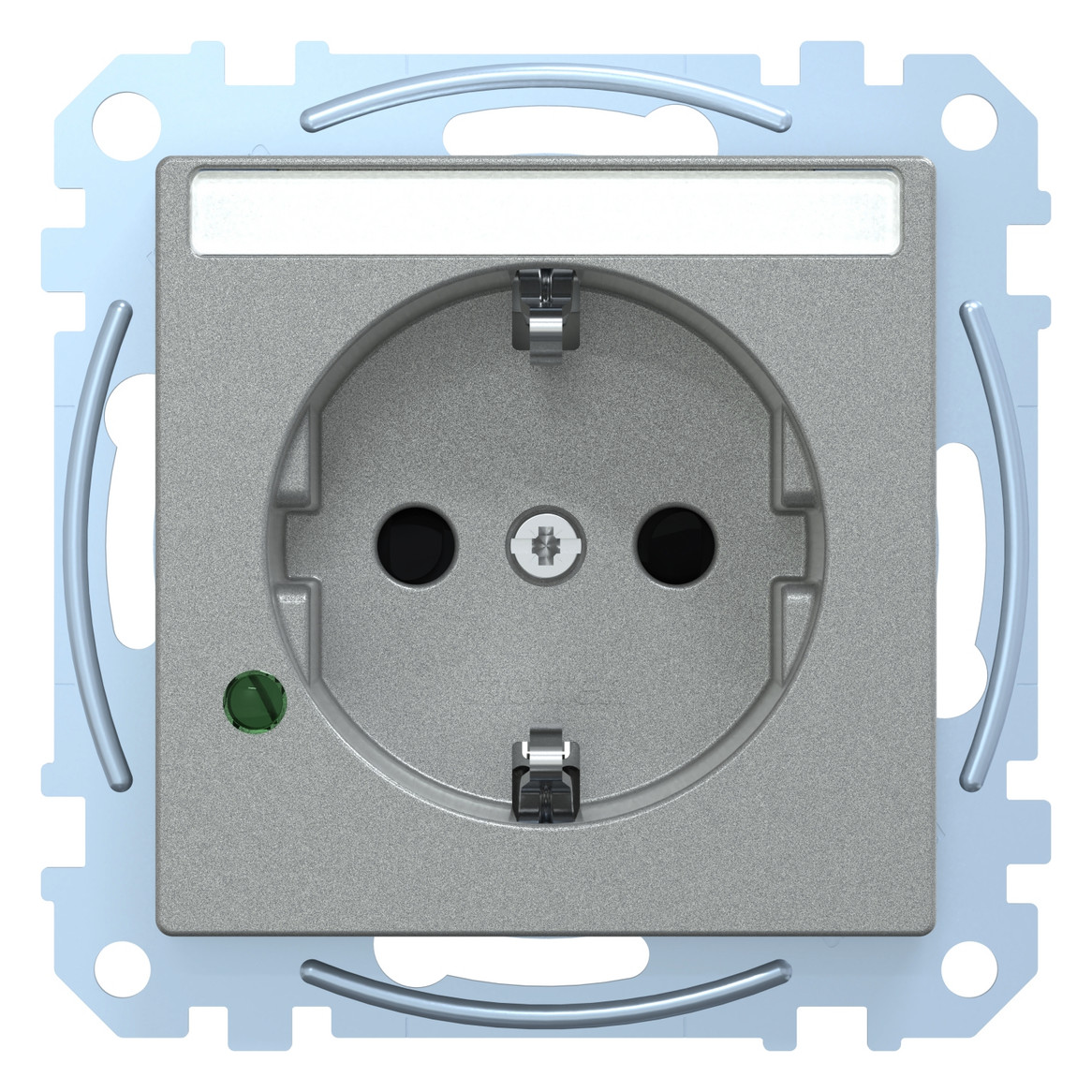 Steckdose 1f alu mt System M UP m.BS IP20 Mit erhöhtem Berührungsschutz