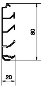 Sockelleistenkanal UT H80mm Kst 3trennw sw Sockelleistenkanal UT H80mm Kst 3trennw sw