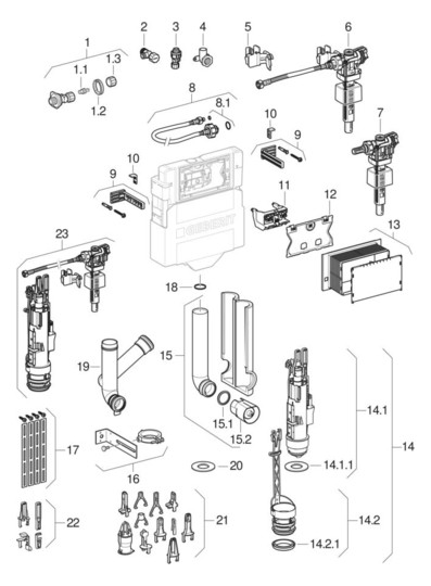 Geberit Wand-WC-Element Duofix für Sigma BH 112 cm, mit UP-Spülkasten 12cm, für Trockenbau