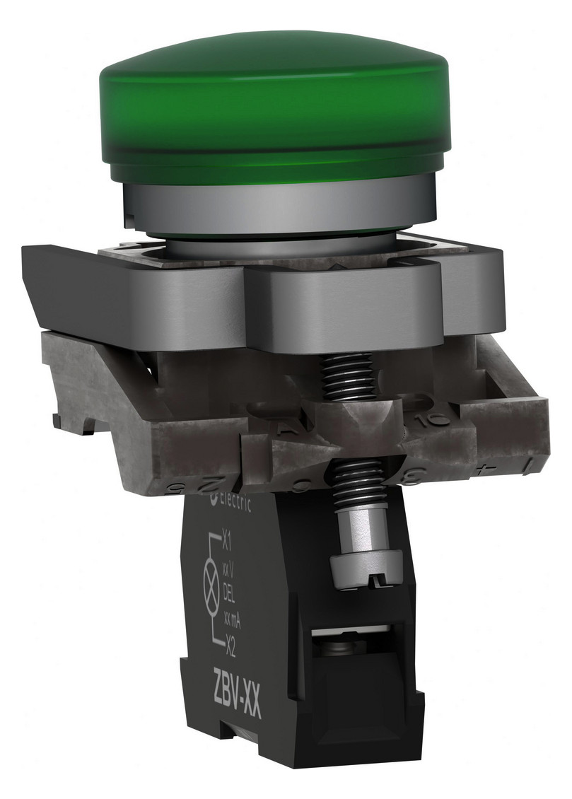 Leuchtmelder komplett 1f LED UC rnd fl Ø22,5mm gn IP65