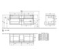 V&B Waschtischunterschrank Collaro 140x54,8x50cm, Waschtisch mittig, black matt laquer
