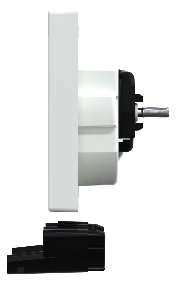 Steckdose 1f akws glz System M UP m.BS IP20 aktivweiß