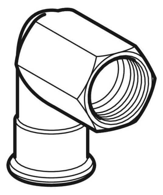 Geberit Gas-Übergangswinkel Mapress 90Grad mit Innengewinde, Kupfer, Ø 22 mm x Rp 3/4