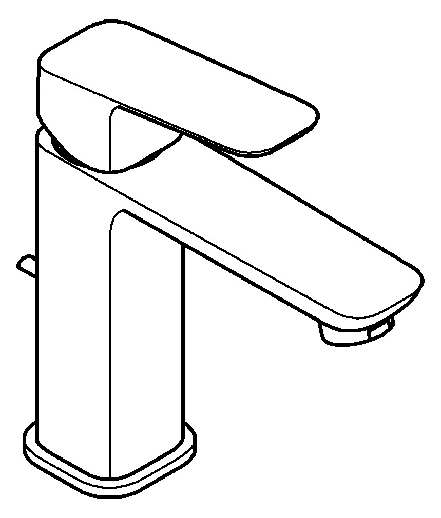 GROHE Waschtisch-Einhebelmischer Cubeo 1/2", M-Size, mit Zugstangen-Ablaufgarnitur, chrom