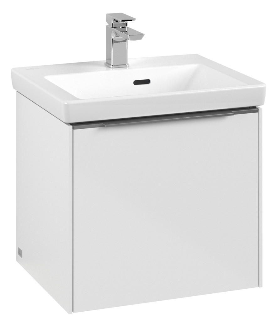 V&B Waschtisch-Unterschrank Subway 3.0 47,3x42,9x40,8cm, mit LED/Griff Aluminium glänzend, brilliant white