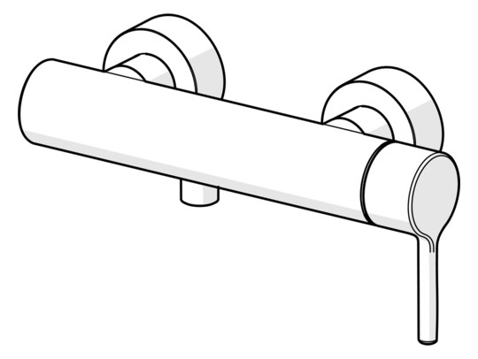 HANSA Brause-Einhebelmischer HANSAVANTIS Style AP, Pinhebel, Wandmontage, chrom