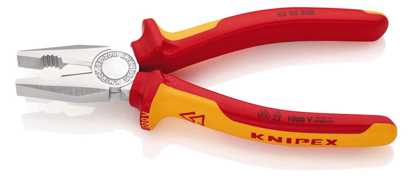 Kombizange 200mm vorst.Schneide 1000V Schutzisoliert 1000V 2Komp VDE