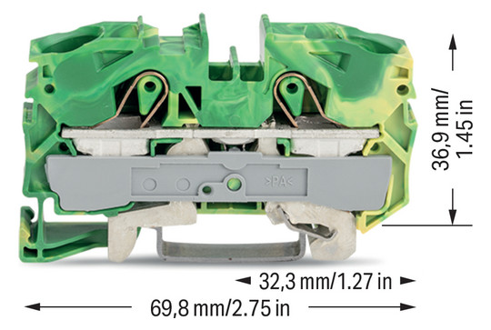 Schutzleiter-Reihenklemme Serie 2016 0,5-25qmm gn/ge 1Etage APL_erf.