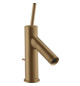 hansgrohe Waschtisch-Einhebelmischer 70 Axor Starck Ausladung 95mm, mit Pin-Griff, mit Zugstangen-Ablaufgarnitur, brushed bronze