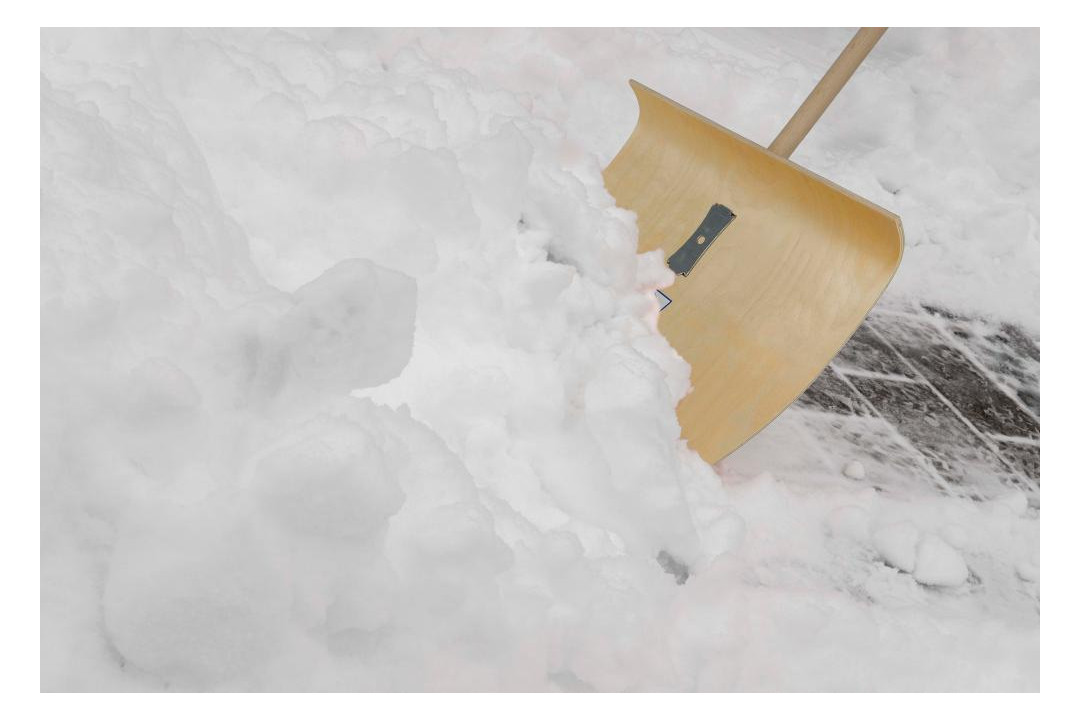 Bild Schneeschieber Holz 500mm mit Stiel+Alu- Schutzkante - SHW-5