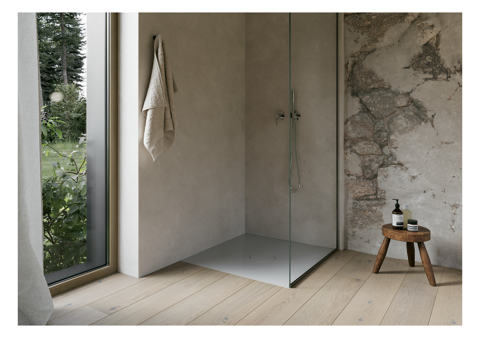 Bette Duschfliese PLUS BetteAir 1000 x 1000 mm, manhattan, Rechteck, glasierter Titan-Stahl