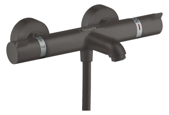 hansgrohe Wannenthermostat Ecostat Comfort 305x188mm, AP, 2 Verbraucher, Ausladung 177mm, brushed black chrome