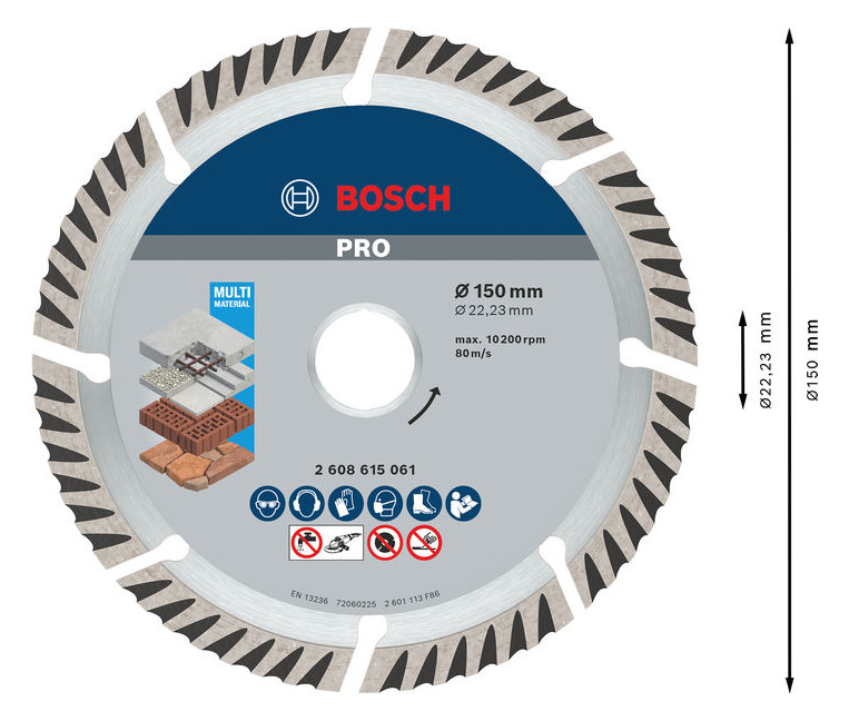 Diamant-Trennscheibe 150x10mm f.Beton f.Backstein Geeignet für bewehrten Beton