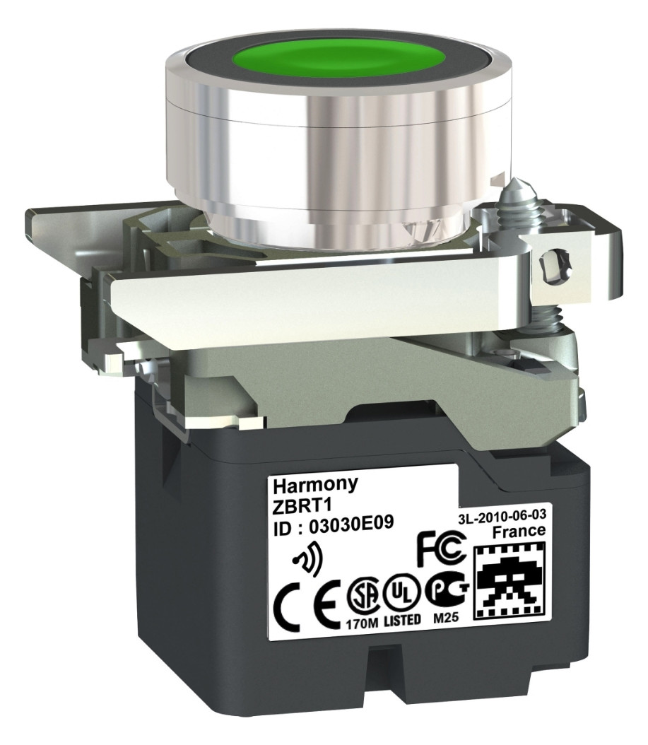 Drucktaster 1f gn rnd Ø22,5mm 1S IP30 fl Tastend