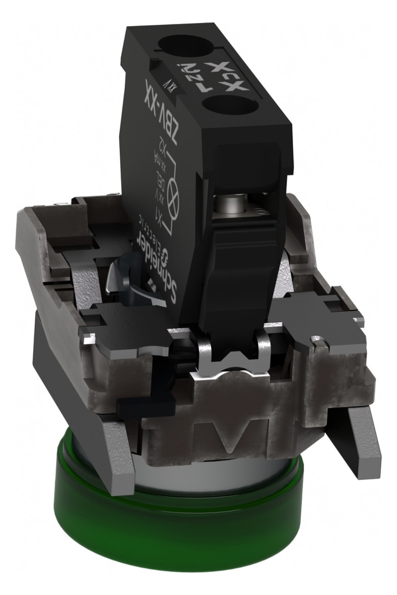 Leuchtmelder komplett 1f LED AC rnd fl Ø22mm IP65 gn