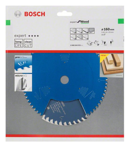 Bild HM-Kreissägeblatt 160x2,6/1,6x20 48Z WBo sch VE à 1 Stück Expert for Wood - BOSCH-1